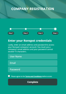 Registering Your Company with Ronspot - Step 4