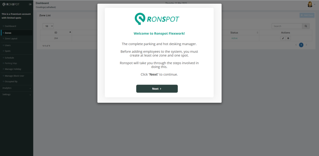 Ronspot Freemium – The Free Parking and Hot Desking Manager Ronspot