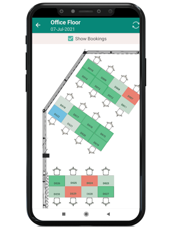 Office fllor plan, interactive booking map - best meeting room software 2022