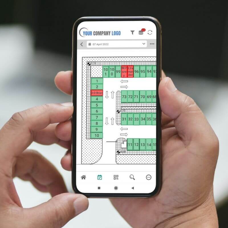 Reserving a parking space on the Ronspot app