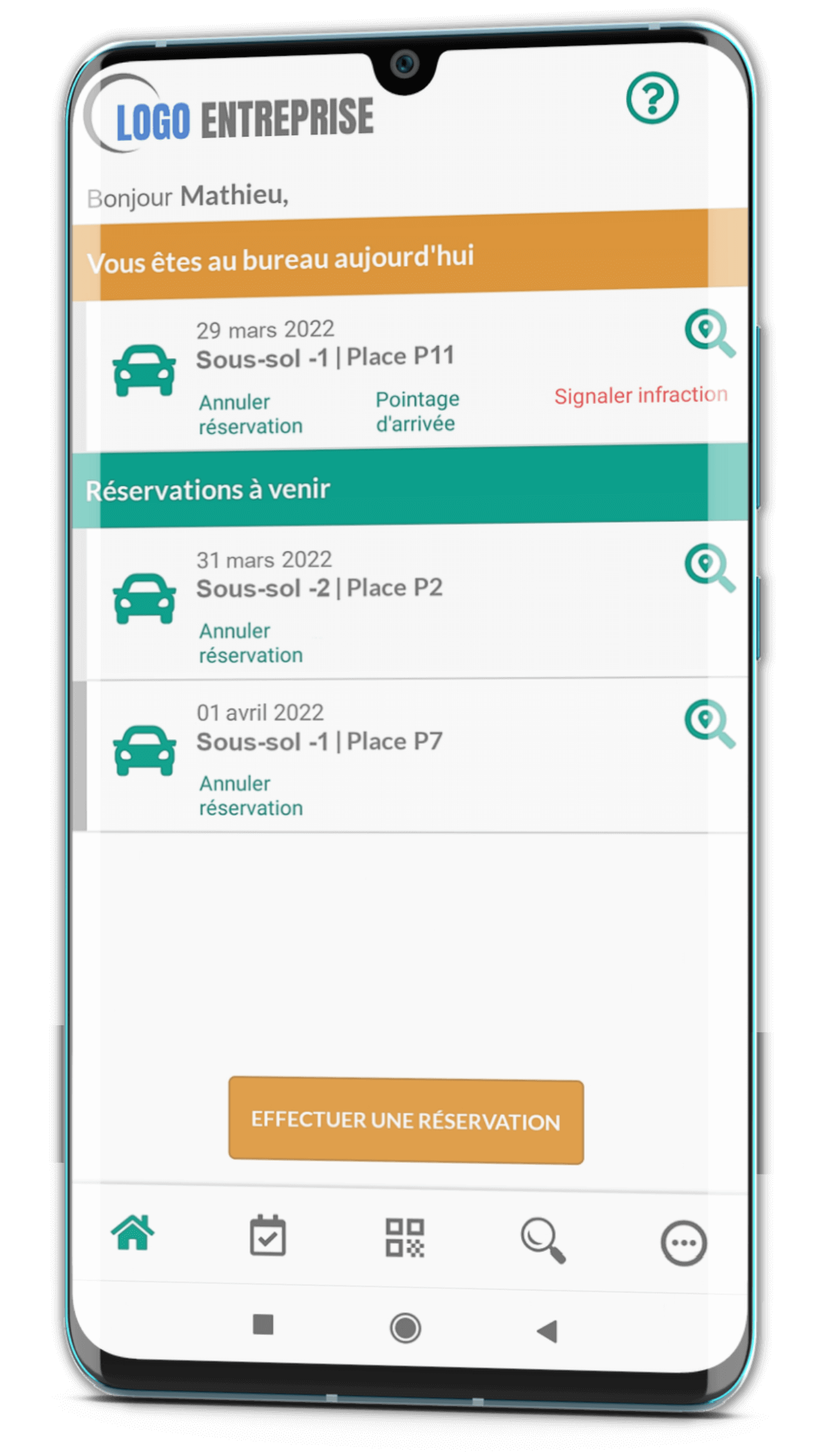 Application iphone place de stationnement