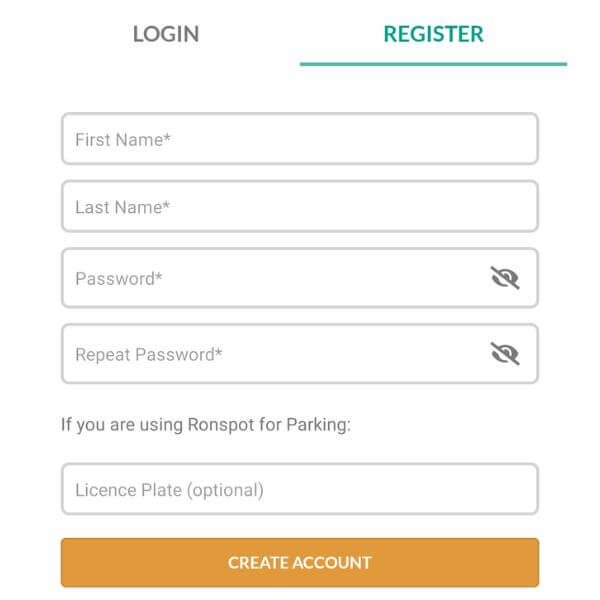 How to register to Ronspot
