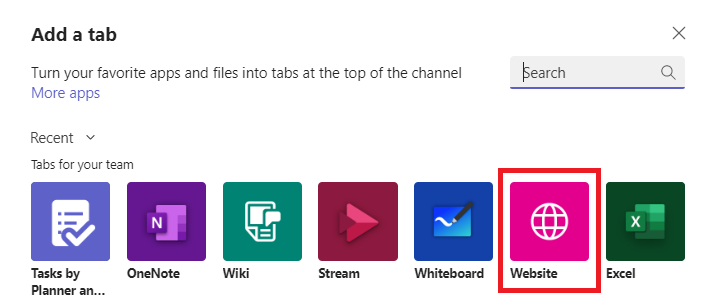 Microsoft Teams - Seconds tep to add a tab