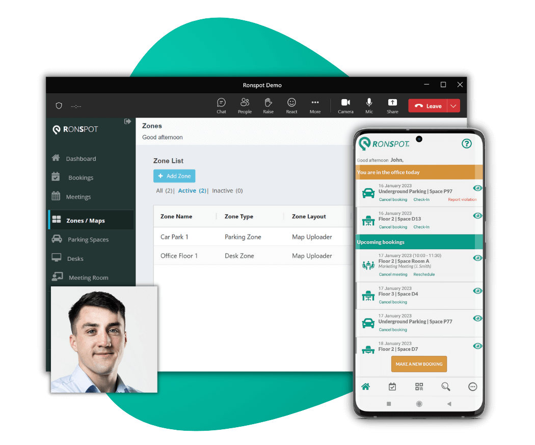 Desk, Parking and Meeting Room Booking System | Space Management