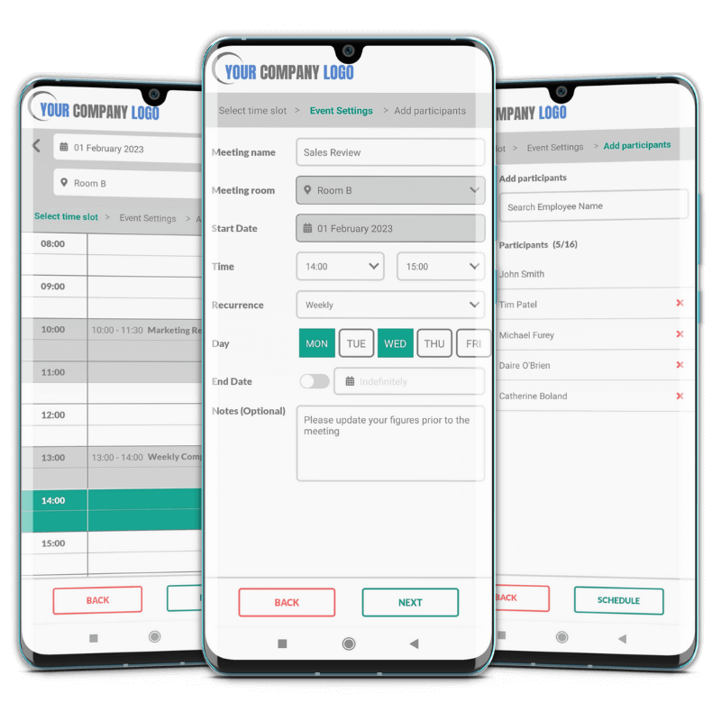 Ronspot meeting room booking system - Mobile app