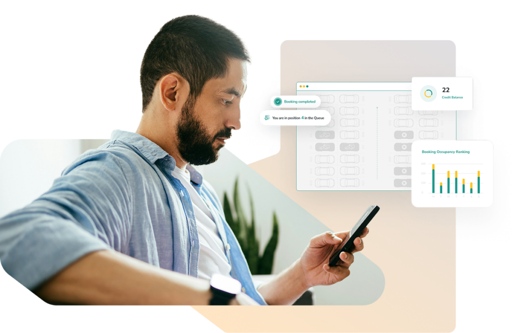 Employee using the Ronspot app