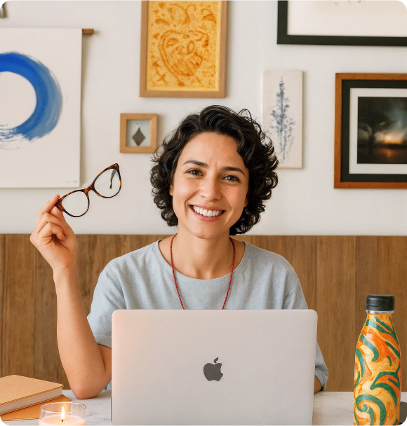 Employee with laptop