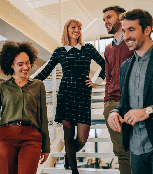 Employees enjoying an enhanced workplace experience