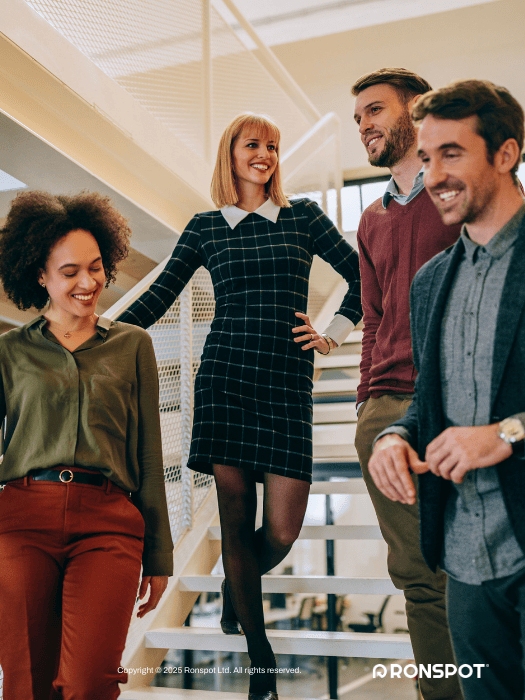 Employees enjoying an enhanced workplace experience