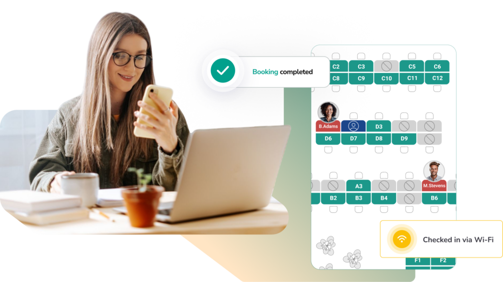 Employee using the Ronspot app