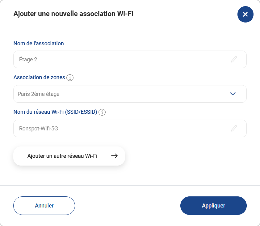 Configuration du check-in Wi-Fi