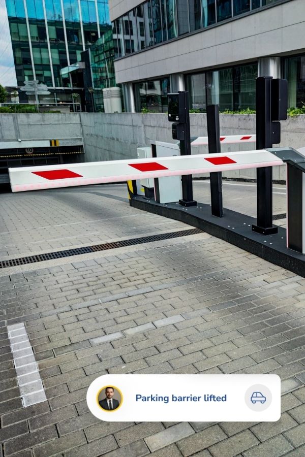 Parking barrier lifted
