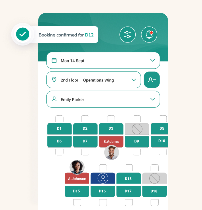 Desk Booking System - Interactive map